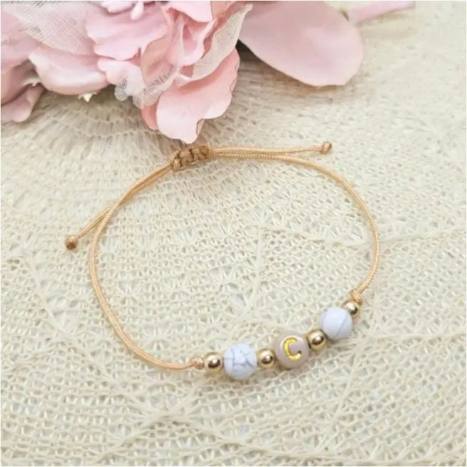Personalisiertes Howlith Armband mit Herz - Personalisierte Armbänder