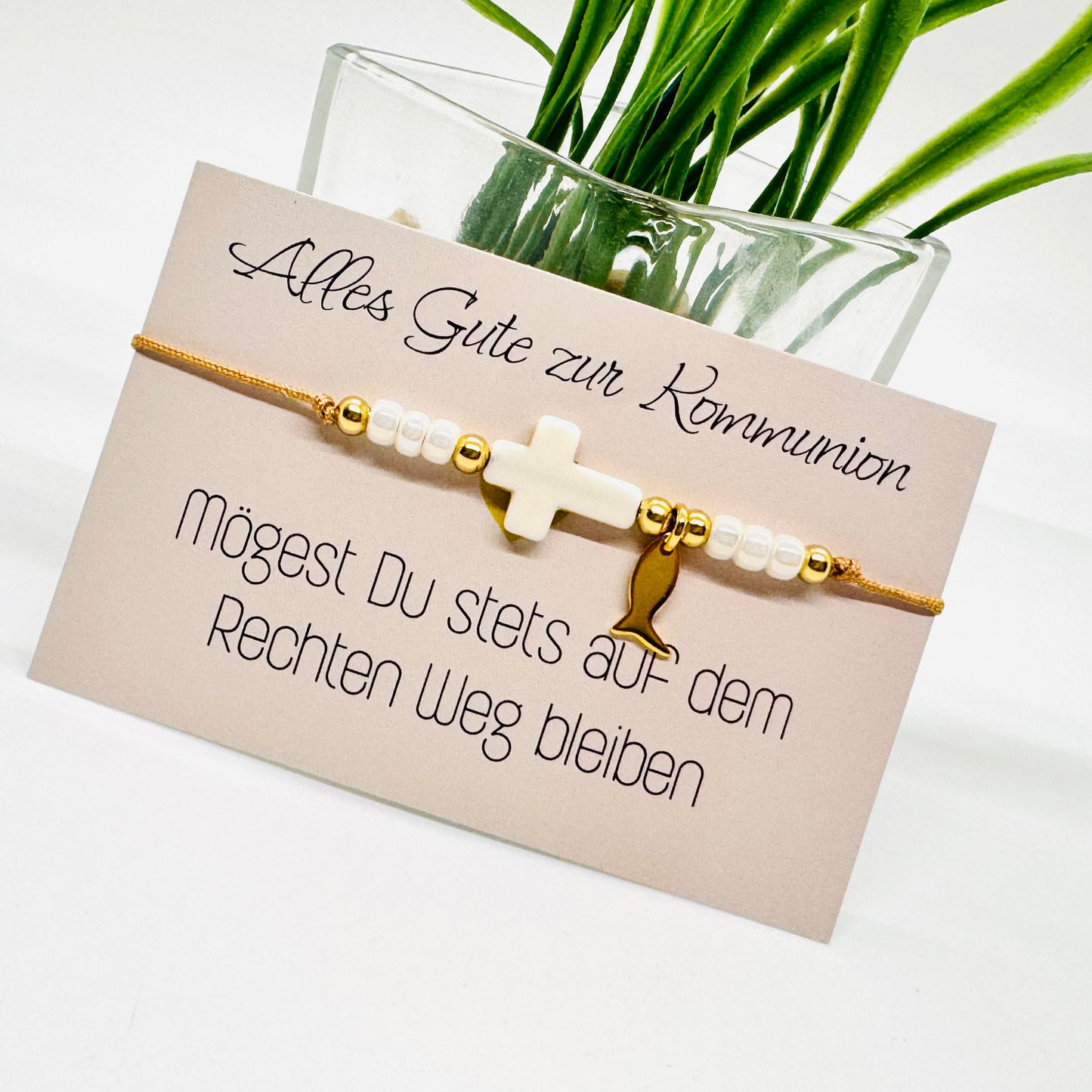 Filigranes Armband mit Kreuz zur Kommunion