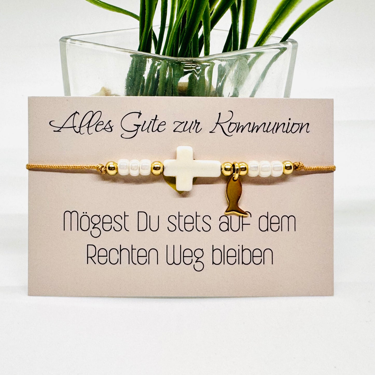 Filigranes Armband mit Kreuz zur Kommunion